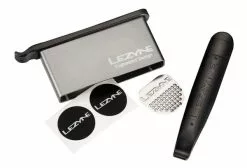 Lezyne Lever Kit 6x Leimlose Aufnäher + Reifenhebel Grau