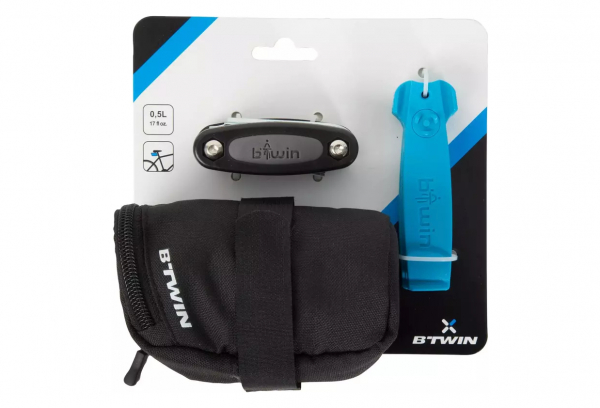 BTwin 100 Satteltasche Schwarz + Reparaturset